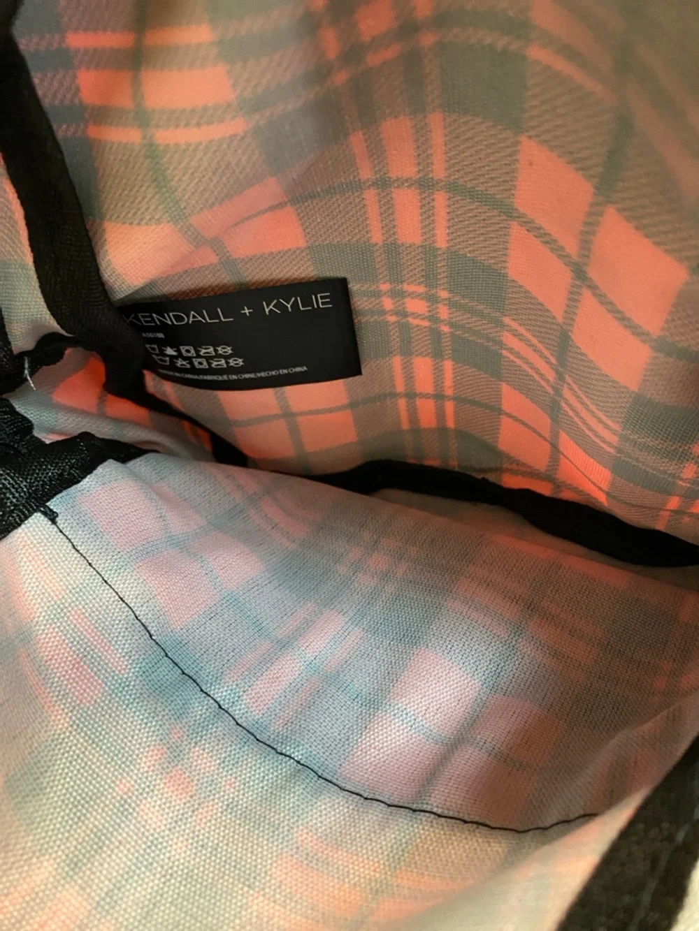 Kendall & Kylie Red and Black Plaid Mini Backpack